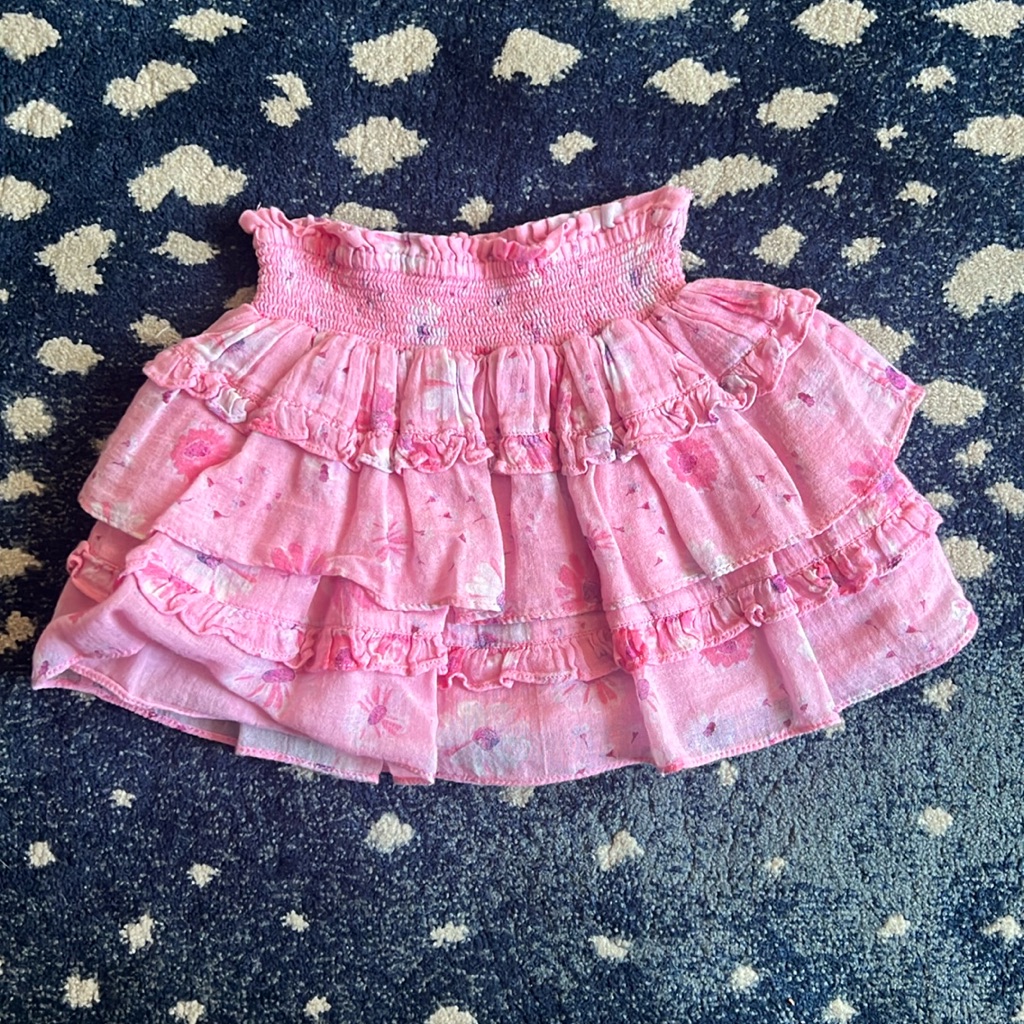 Light Weight Floral Loveshackfancy Pink Skirt 2-3y